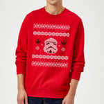 Star Wars Christmas Stormtrooper Knit Red Christmas Jumper - L