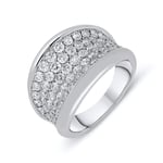 18ct White Gold 2.09ct Diamond Concave Dress Ring
