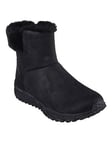 Skechers Escape Plan Outdoor Zip Up Boot - Black Microleather/faux Fur, Black, Size 3, Women