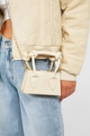 Womens Knot Handle Croc Mini Grab Bag - Beige - One Size, Beige