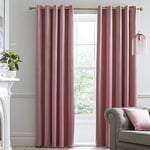 Laurence Llewelyn-Bowen Montrose Blush Pink Curtains, Blackout Curtains, W66 x L72" (168 x 183cm), Velvet for Living Room and Bedroom, Thermal, Eyelet Curtains