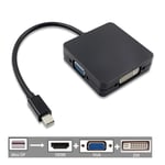 3 In 1Mini Display Port DP Thunderbolt to DVI VGA HDMI Adapter Cable For MacBook