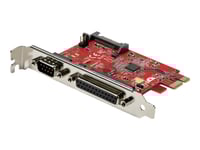 Startech.Com Pcie-Kort Med Seriell Och Parallell Port - Pci Express Kombokortadapter Med 1X Db25 Parallell Port Och 1X Rs232 Seriell Port - Expansions-/Kontrollerkort - Pcie-Skrivarkort - Parallellt/Seriellt Kort - Pcie 2.0 Låg Profil - Ieee 1284 X