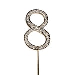 Cake Star Diamante Gold Cake Number, Sparkling Numbers 0-9 on Strong Metal Wire, Baking Decorations for Celebrating a Birthday or Anniversary, Better than Candles, Give Cakes a Personal Touch - Gold 8