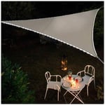 YSHUAI Awning Waterproof Triangle with LED Lights, Sun Protection Terrace, Sun Shade Sail Triangle Sun Sail Balcony 95% UV Block Awnings Water Repellent Oxford Fabric,Gray,3X3X4.3m
