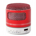 Portable Mini Bluetooth Högtalare FM radio, Minneskort, AUX -Röd