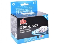 UPrint UPrint kompatibelt bläck med C13T02W64010, 502XL, T02W640, CMYK, 1x550 + 3x470s, 1x13.2+3x10.2ml, E-502XL-PACK, för Epson XP-5