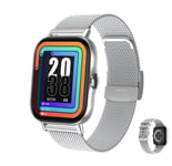 Aliwisdom Smart Watch for Men Women Kids, 1.78" HD Screen Smartwatch waterproof Fitness Tracker Sport Watch Metal strap with Bluetooth Calling & Whatswapp Reminder for iphone Android (Silver)