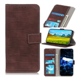 KM-WEN® Case for Samsung Galaxy A01/ A015 (5.7 Inch) Book Style Retro Crocodile Pattern Magnetic Closure PU Leather Wallet Case Flip Cover Case Bag with Stand Protective Cover Brown
