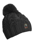 Cable Hat Knitted Beanie Black Melange (UN)