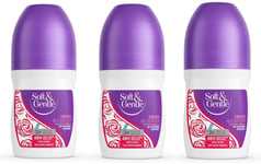 3x Soft & Gentle WILD ROSE & VANILLA Anti-Perspirant Deodorant Roll-on 50ml