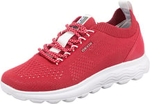Geox Femme D Spherica A Sneakers, Red, 42 EU
