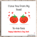 Personalised Tomatoes Valentines Day Card for Husband Wife Boyfriend Girlfriend