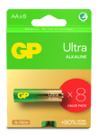 GP Batteries - Ultra Alkaline Battery, Size AA, 15AU/LR6, 1.5V, 8-pack