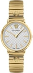 Versace VE8104822 V Circle Sølvfarvet/Gul guldtonet stål Ø38 mm