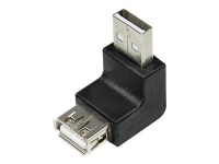 LogiLink - USB-adapter - USB (hane) till USB (hona) - USB 2.0 - 90° kontakt, formpressad - svart