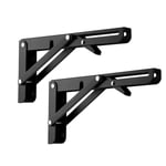 Fällbar konsol 450 x 170 mm – svart metall för väggmontering