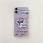 Cartoon Kuromi transparent phone case For Iphone 12 12Mini 11 Pro Max Xs Max Xr 8 7 6 6s Plus SE Cute Anime Soft Silicone Cover for iphone XR C