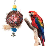 Atyhao Parrot Bird Toys Hand Hanging Bird Toys Rattan Ball Parrot Chew Toys Parrot Cage Toy for Ara Parakeet