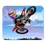 Mousepad Computer Notepad Office Motorbike Motocross Cartoon Funny for Any Fresh Ideas Dirt Home School Game Player Computer Worker Inch