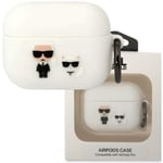 Karl Lagerfeld KLACAPSILKCW AirPods Pro deksel hvit/hvit Silikon Karl & Choupette
