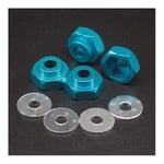 HONG YI-HAT 4pcs Wheel Rim Hex 12mm Turn 17mm Aluminum alloy Adapter for HSP 1/10 RC Car Buggy Monster Bigfoot Truck Can Use 1/8 Tires Spare Parts (Color : Blue)