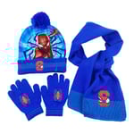 3 st/set Superhjälte Spiderman Barn Pojkar Mössa Halsduk Handskar Set Gåvor Red And Blue