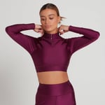 Limited Edition MP Women's Engage Long Sleeve Crop 1/4 Zip Top - Deep Purple - M