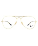 Ray-Ban Aviator Gold Unisex Women Glasses Frames Metal - One Size
