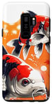 Galaxy S9+ three koi fishes lucky japanese carp asian goldfish cool art Case