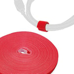 LABEL THE CABLE Serre-Câbles pour une Gestion Parfaite des Câbles - Attache-Câbles Scratch Double-Face - Rouleau Attache-Câbles - Aspect Velours - LTC ROLL STRAP - 25 m x 16 mm - Rouge - PRO 1260