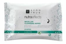 AVON True Nutra Effects Micellar Cleansing Wipes Pack of 25