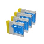 4 Cyan Ink Cartridge Compatible With Brother DCP 130C 135C 150C 153C 157C LC-970