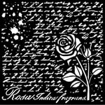 Stamperia Schablon - Rose Parfum Manuscript with 18x18 cm