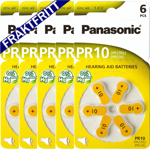 5st kartor Panasonic hörapparatsbatterier storlek 10. Fraktfritt