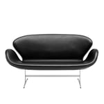 Fritz Hansen - 3321 Svanen Soffa, Läder, Essential Black - Soffor - Arne Jacobsen - Svart