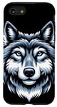 Coque pour iPhone SE (2020) / 7 / 8 Visage de loup gris drôle cool amoureux des animaux