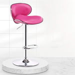 A-Fort Adjustable Lift Bar Chair Cash Register High Stool Backrest Chair Rotating Rod PU Leather, Multi-color Optional (Color : Pink)