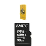 Pack Support de Stockage Rapide et Performant : Clé USB - 2.0 - Série Licence - Harry Potter Hufflepuff - 16 Go + Carte MicroSD - Gamme Elite Gold - Classe 10-16 GB