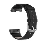 Fitbit Charge 5 - Ægte læder rem med Quick release - Sort