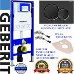 Geberit Duofix UP320 toilet frame FULL SET sigma 01 Black Gloss WC 5 in 1