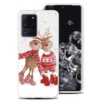 ZhuoFan Case for Samsung Galaxy A51 5G, Slim Silicone Matte Phone Cases Christmas TPU Back Cover Shockproof with Cute Cartoon Design Couple Gift 6.5 inch for Girls Samsung A51 5G Case, Elk