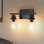 Svart fåfänglighetsljus glas skugga vägglampa vintage stil inomhus vägglampor för badrum