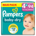 Pampers Baby-Dry blöjor, storlek 4+, 10-15 kg, Maxi Pack (1 x 94 blöjor)