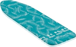 Leifheit Thermo Reflect Ironing Board Cover S/M, 3mm Padded Ironing Board Covers, Iron Board Covers with Easy Fit Fastening Airboard Cover for Faster Ironing, Turquoise, 125 x 40 cm