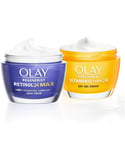 Olay Womens Regenerist Retinol 24 Max Night Cream and Day Gel with VitaminC, 50ml - One Size
