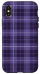 Coque pour iPhone X/XS Motif tartan à carreaux violet