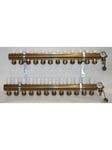 Pettinaroli Manifold system in- and outlet 1x3/4 incl brackets 20 mm fittings and end pieces 12 outlets