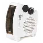 PIFCO 203830 Dual Position Portable Fan Heater with Thermostat 2KW - White