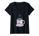 Womens Everything Starts With A Coffee & A British Shorthair Cat V-Neck T-Shirt